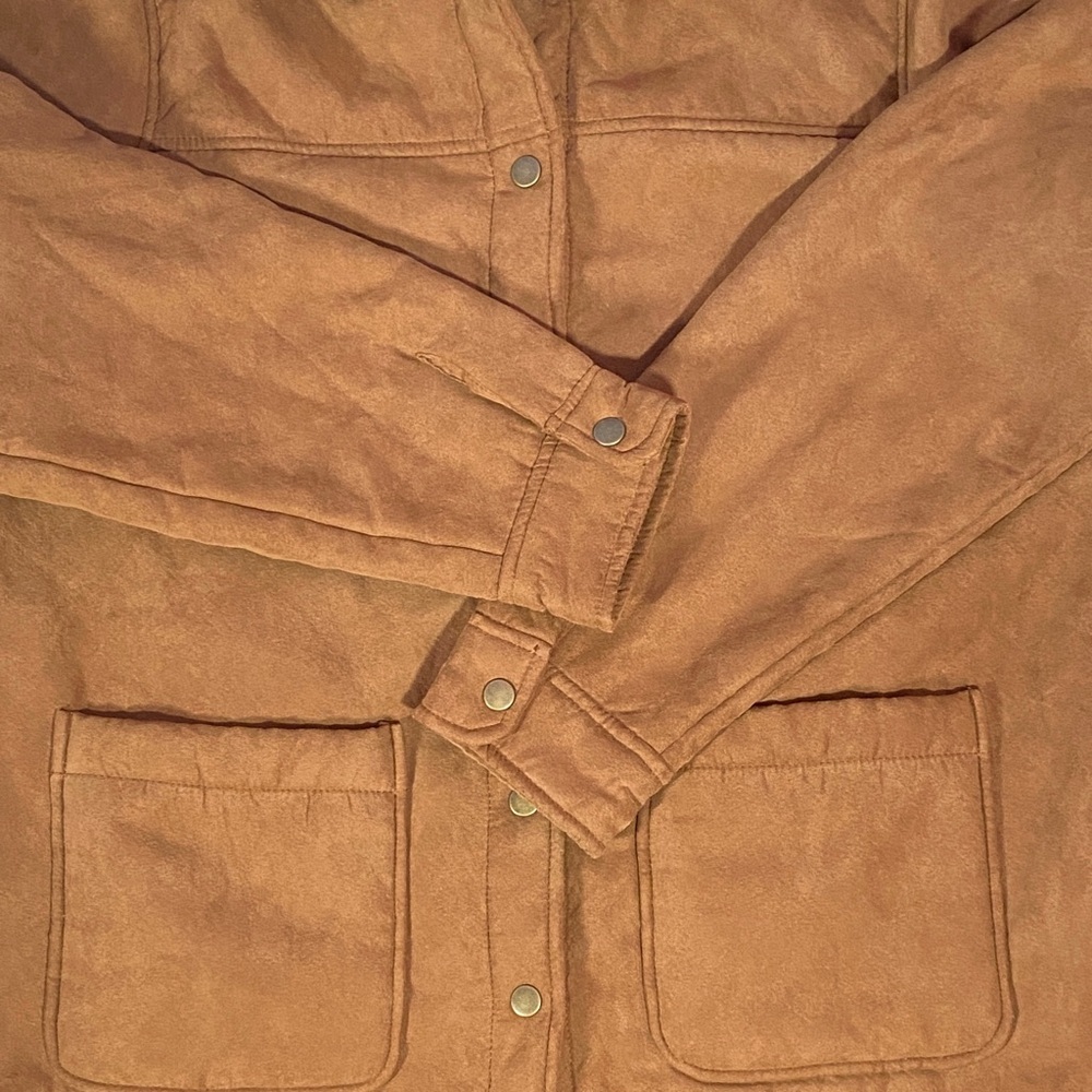 Boston Traders Sherpa Jacket Mens M Brown Fleece Lined Button Coat - Picture 10 of 10